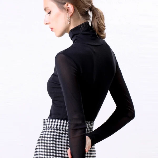 Turtleneck Blouse 2024 Women Basic Knitted Fashion Tops Long Sleeve Women Casual Blusa Femme Slim Ladies Red Blue - Image 5